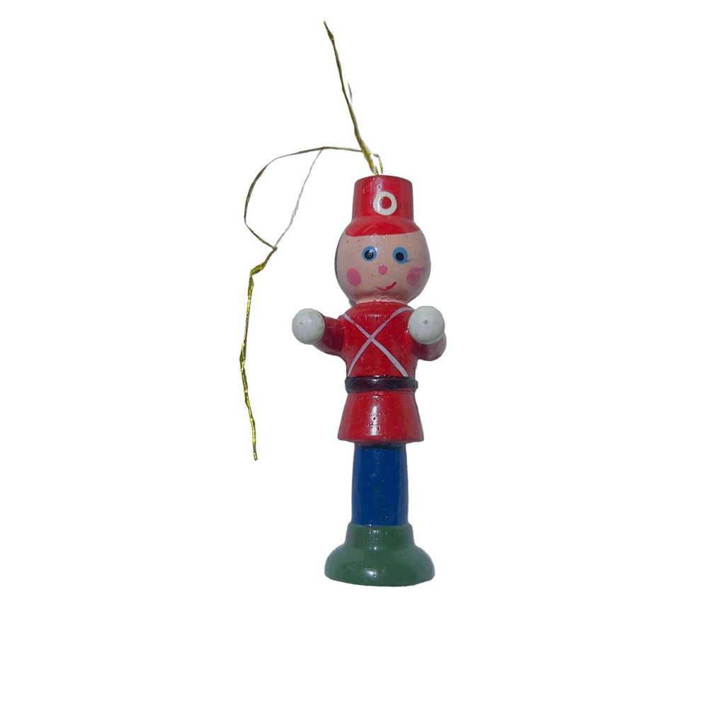 Vintage 1970’s Marching Band Drum Major Christmas Tree Ornament‎ Taiwan 3.5”x1”